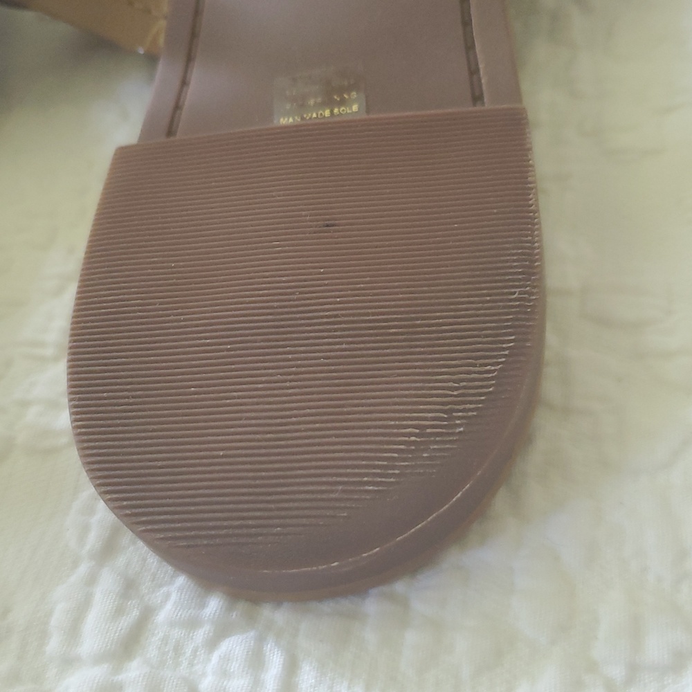 TORY BURCH MILLER SANDALS /SIZE:10 /COLOR:TAN /SHINY - Picture 8 of 14